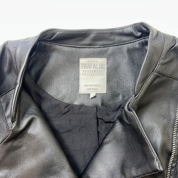Zara Black Leather Jacket - Picture 3 of 9